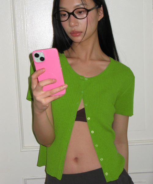 ROLAROLA(ロラロラ)の「HALF KNIT CARDIGAN GREEN(カーディガン/ボレロ・レディース・グリーン・FREE)」の2枚目の写真