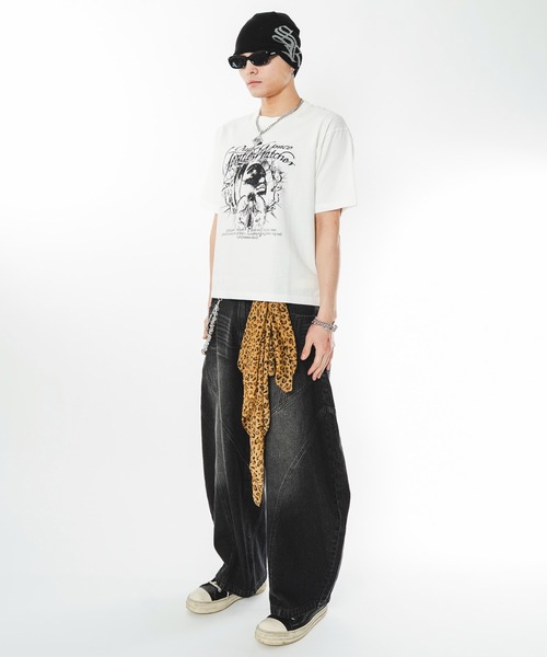 SHORT ROUND(ショートラウンド)の「SHORT ROUND/【26年春夏新作】ブリーチグラフィックT(Tシャツ/カットソー・メンズ・ブラック系その他/ホワイト・LARGE/MEDIUM)」の7枚目の写真