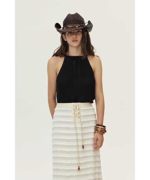 KUME（クメ）の「Loosely Knitted Halter Knit Top, Black（ニット/セーター・レディース・その他・SMALL/MEDIUM/LARGE）」の5枚目の写真