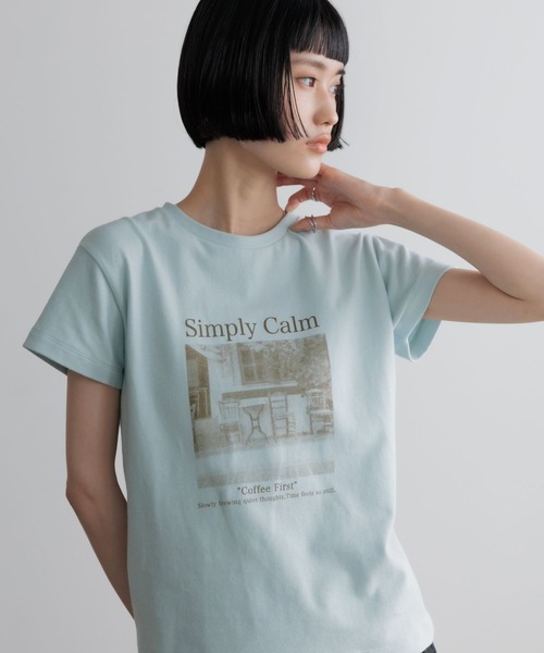 LOWRYS FARM(ローリーズファーム)の「チビフォトTEE 668217(Tシャツ/カットソー・レディース・ライトブルー/アイボリー/チャコールグレー・FREE)」の1枚目の写真