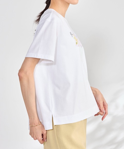 GALLORIA(ギャローリア)の「【plantica×GALLORIAコラボ】花びらプリントTシャツ(Tシャツ/カットソー・レディース・オフホワイト/オートミール・S/M/LL/L)」の9枚目の写真