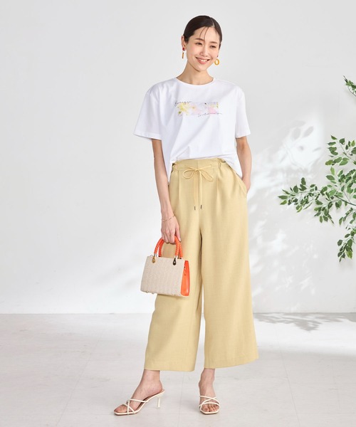 GALLORIA(ギャローリア)の「【plantica×GALLORIAコラボ】花びらプリントTシャツ(Tシャツ/カットソー・レディース・オフホワイト/オートミール・S/M/LL/L)」の4枚目の写真