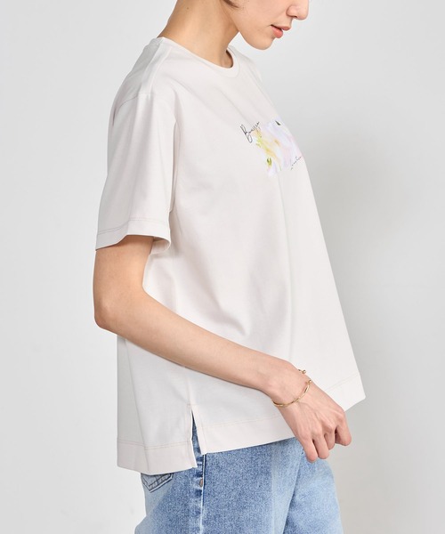 GALLORIA(ギャローリア)の「【plantica×GALLORIAコラボ】花びらプリントTシャツ(Tシャツ/カットソー・レディース・オフホワイト/オートミール・S/M/LL/L)」の8枚目の写真