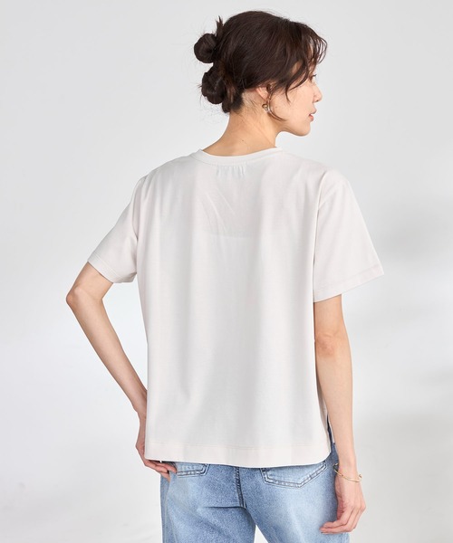 GALLORIA(ギャローリア)の「【plantica×GALLORIAコラボ】花びらプリントTシャツ(Tシャツ/カットソー・レディース・オフホワイト/オートミール・S/M/LL/L)」の3枚目の写真