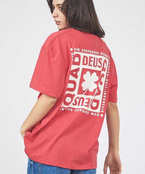 Rouge vif la cle(ルージュヴィフラクレ)の「【Deus Ex Machina/デウスエクスマキナ】Quad Tee / ロゴプリントTシャツ(Tシャツ/カットソー・レディース・ピンク/ホワイト・フリー)」の1枚目の写真