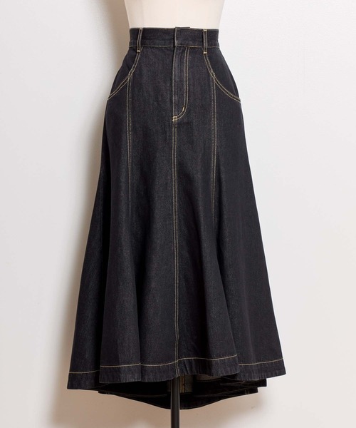 NOELA(ノエラ)の「デニムタイトフレアスカート(デニムスカート・レディース・ブラック/オフホワイト/ダークインディゴブルー・S/M)」の15枚目の写真