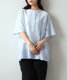 N】【it】【Liviana Conti】アシンメトリーデザインノーカラーブラウス 