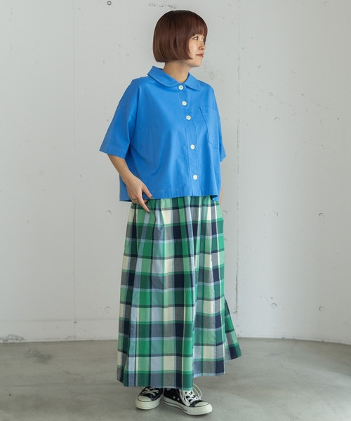 POU DOU DOU(プードゥドゥ)の「スクエアチェックタックスカート(スカート・レディース・ブルー/ピンク/レッド・3)」の21枚目の写真