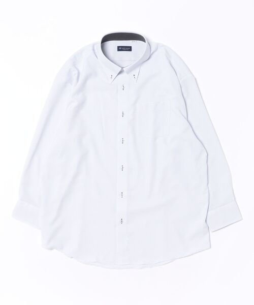 TOKYO SHIRTS（トウキョウシャツ）の「【吸水速乾】【COFREX】形態安定ノンアイロン ボタンダウン 長袖ビジネスワイシャツ （大きいサイズ・長いサイズ）（ビジネスシャツ・メンズ・グレー・首回り39cm-裄丈88cm/首回り41cm-裄丈90cm/首回り42cm-裄丈90cm/首回り43cm-裄丈90cm/首回り45cm-裄丈82cm/首回り45cm-裄丈86cm/首回り45cm-裄丈90cm/首回り47cm-裄丈86cm/首回り47cm-裄丈90cm）」の6枚目の写真