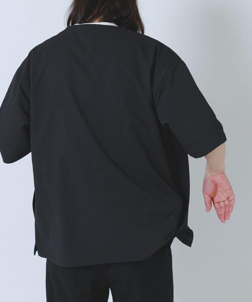 ITEMS URBANRESEARCH（アイテムズ アーバンリサーチ）の「『接触冷感/イージーケア/吸水速乾/撥水/防汚』高機能シアサッカー 半袖カーディガン(楽着シリーズ)（カーディガン/ボレロ・メンズ・ベージュ/ブラック/ライトブルー・MEDIUM/LARGE）」の8枚目の写真