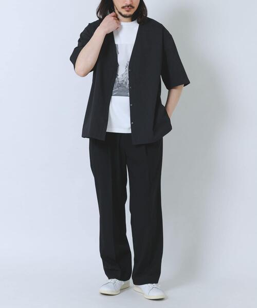 ITEMS URBANRESEARCH（アイテムズ アーバンリサーチ）の「『接触冷感/イージーケア/吸水速乾/撥水/防汚』高機能シアサッカー 半袖カーディガン(楽着シリーズ)（カーディガン/ボレロ・メンズ・ベージュ/ブラック/ライトブルー・MEDIUM/LARGE）」の9枚目の写真