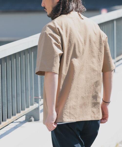 ITEMS URBANRESEARCH（アイテムズ アーバンリサーチ）の「『接触冷感/イージーケア/吸水速乾/撥水/防汚』高機能シアサッカー 半袖カーディガン(楽着シリーズ)（カーディガン/ボレロ・メンズ・ベージュ/ブラック/ライトブルー・MEDIUM/LARGE）」の14枚目の写真