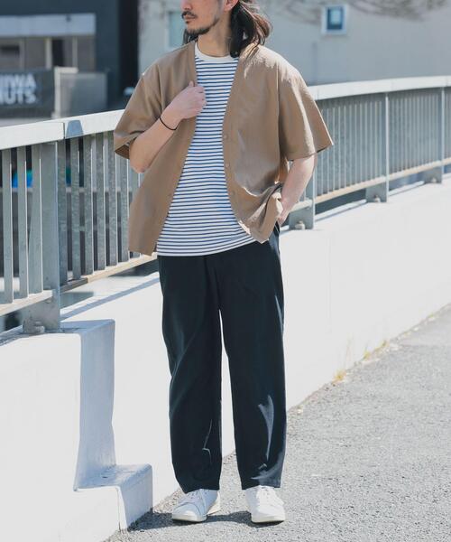ITEMS URBANRESEARCH（アイテムズ アーバンリサーチ）の「『接触冷感/イージーケア/吸水速乾/撥水/防汚』高機能シアサッカー 半袖カーディガン(楽着シリーズ)（カーディガン/ボレロ・メンズ・ベージュ/ブラック/ライトブルー・MEDIUM/LARGE）」の15枚目の写真