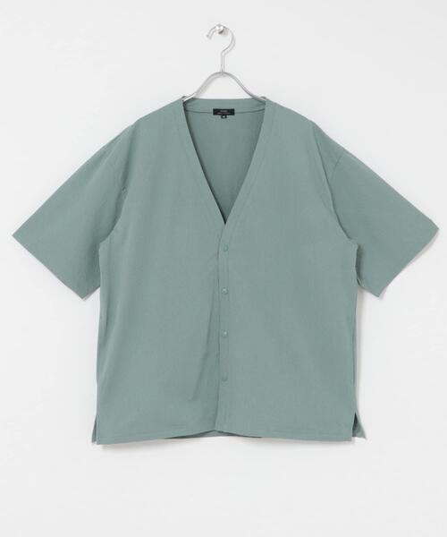 ITEMS URBANRESEARCH(アイテムズ アーバンリサーチ)の「『接触冷感/イージーケア/吸水速乾/撥水/防汚』高機能シアサッカー 半袖カーディガン(楽着シリーズ)(カーディガン/ボレロ・メンズ・ベージュ/ブラック/ライトブルー・MEDIUM/LARGE)」の6枚目の写真
