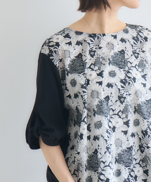 KATHARINE ROSS(キャサリンロス)の「【MADE IN JAPAN】LIBERTYねじり袖プルオーバー(Tシャツ/カットソー・レディース・オフホワイト/ブラック・FREE)」の17枚目の写真