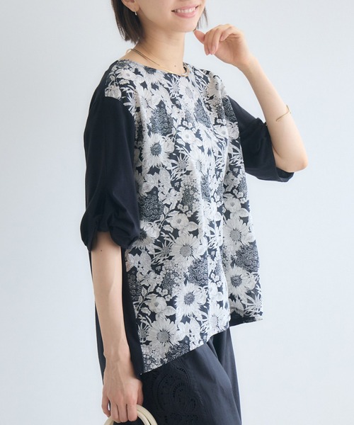KATHARINE ROSS(キャサリンロス)の「【MADE IN JAPAN】LIBERTYねじり袖プルオーバー(Tシャツ/カットソー・レディース・オフホワイト/ブラック・FREE)」の18枚目の写真
