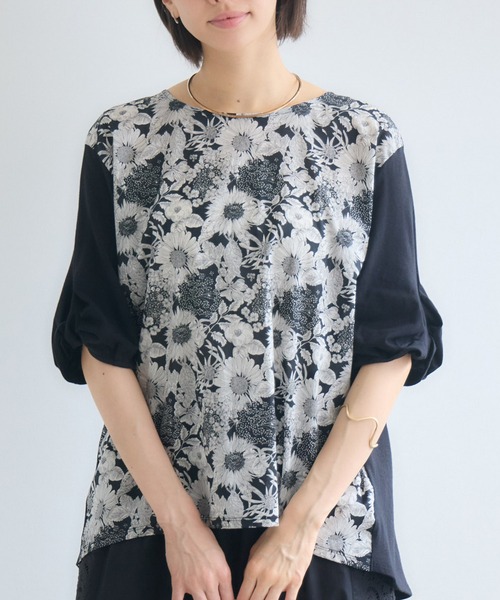 KATHARINE ROSS(キャサリンロス)の「【MADE IN JAPAN】LIBERTYねじり袖プルオーバー(Tシャツ/カットソー・レディース・オフホワイト/ブラック・FREE)」の16枚目の写真