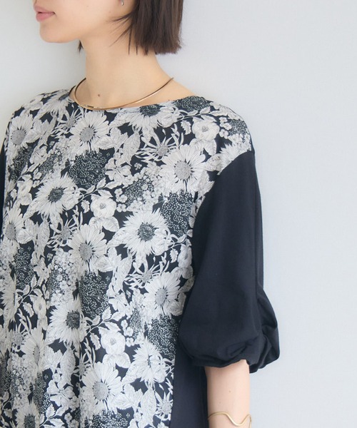 KATHARINE ROSS(キャサリンロス)の「【MADE IN JAPAN】LIBERTYねじり袖プルオーバー(Tシャツ/カットソー・レディース・オフホワイト/ブラック・FREE)」の22枚目の写真