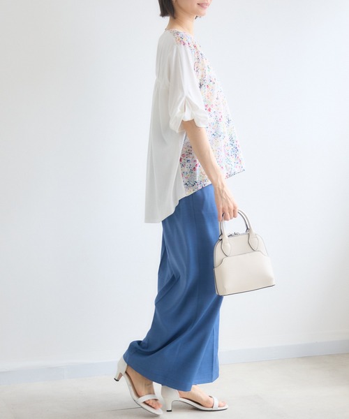 KATHARINE ROSS(キャサリンロス)の「【MADE IN JAPAN】LIBERTYねじり袖プルオーバー(Tシャツ/カットソー・レディース・オフホワイト/ブラック・FREE)」の10枚目の写真