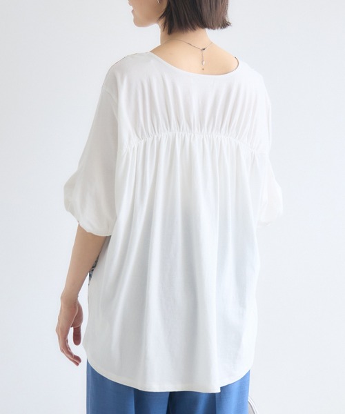 KATHARINE ROSS(キャサリンロス)の「【MADE IN JAPAN】LIBERTYねじり袖プルオーバー(Tシャツ/カットソー・レディース・オフホワイト/ブラック・FREE)」の7枚目の写真