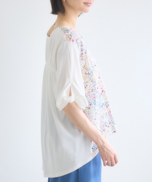 KATHARINE ROSS(キャサリンロス)の「【MADE IN JAPAN】LIBERTYねじり袖プルオーバー(Tシャツ/カットソー・レディース・オフホワイト/ブラック・FREE)」の6枚目の写真