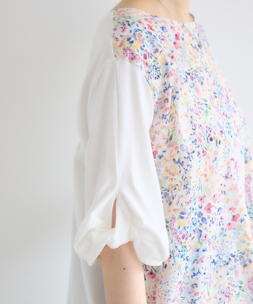 KATHARINE ROSS(キャサリンロス)の「【MADE IN JAPAN】LIBERTYねじり袖プルオーバー(Tシャツ/カットソー・レディース・オフホワイト/ブラック・FREE)」の12枚目の写真