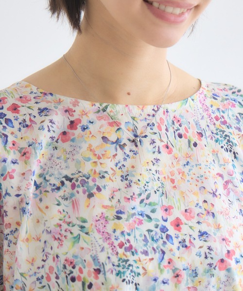 KATHARINE ROSS(キャサリンロス)の「【MADE IN JAPAN】LIBERTYねじり袖プルオーバー(Tシャツ/カットソー・レディース・オフホワイト/ブラック・FREE)」の11枚目の写真