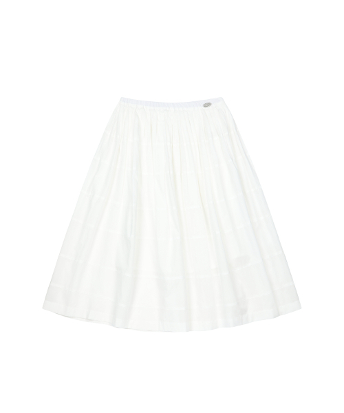 OHESHIO（オヘシオ）の「SHIRRING TIERED MAXI SKIRT, WHITE（スカート・レディース・その他・FREE）」の5枚目の写真