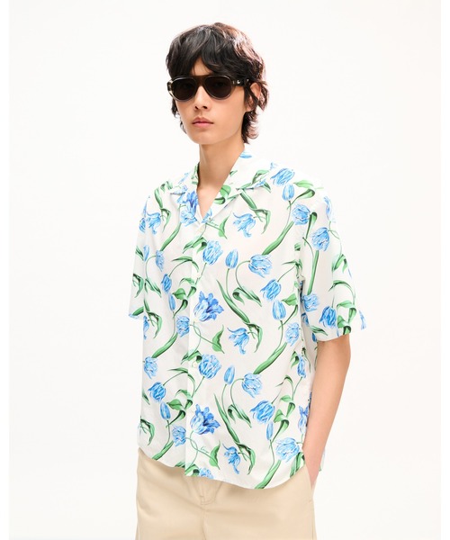 KENZO(ケンゾー)の「'KENZO Tulip' ハワイアン ショートスリーブ シャツ イン コットン(シャツ/ブラウス・メンズ・ホワイト系その他・SMALL/MEDIUM)」の2枚目の写真