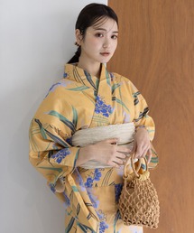 浴衣 黄色 系 セオアルファ 浴衣・洗える夏着物 花柄 マスタード