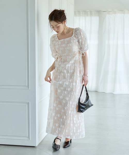 kastane シアーフラワーリボンワンピース　【結婚式/オケージョン】 セール】【結婚式/オケージョン/低身長サイズ/2サイズ展開】シアー