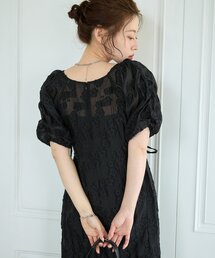 Kastane（カスタネ）の「【結婚式/オケージョン/低身長サイズ/2サイズ展開】シアーフラワーリボンワンピース（ワンピース・レディース）」