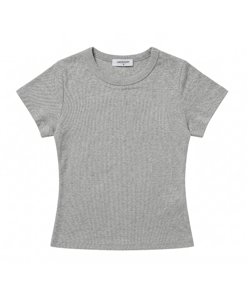 UNDEROFF(アンダーオフ)の「ストレッチコットンスリム半袖Tシャツメランジ(Tシャツ/カットソー・レディース・グレー系その他・SMALL)」の2枚目の写真