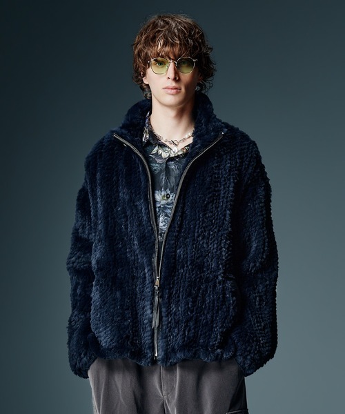 glamb(グラム)の「Rabbit Fur Jacket / ラビットファージャケット(ブルゾン・メンズ・ブラック/ネイビー/グレー・M/L)」の3枚目の写真