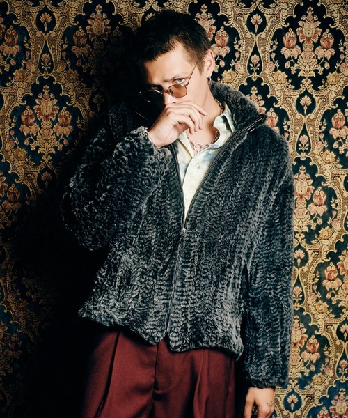 glamb(グラム)の「Rabbit Fur Jacket / ラビットファージャケット(ブルゾン・メンズ・ブラック/ネイビー/グレー・M/L)」の1枚目の写真