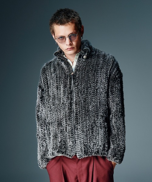 glamb(グラム)の「Rabbit Fur Jacket / ラビットファージャケット(ブルゾン・メンズ・ブラック/ネイビー/グレー・M/L)」の8枚目の写真