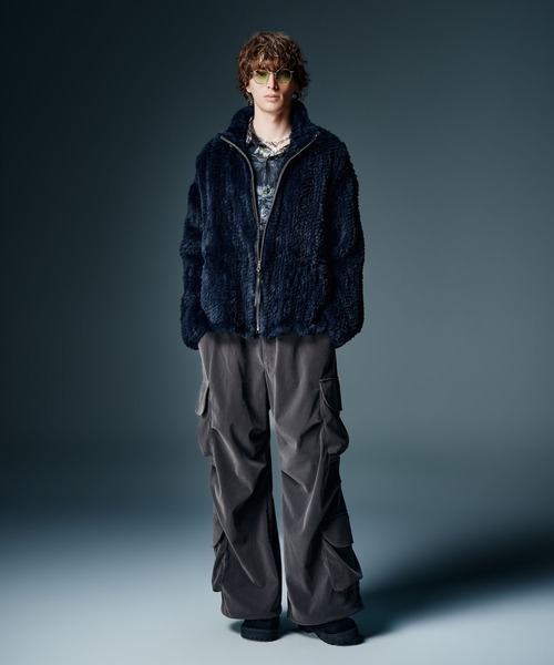 glamb(グラム)の「Rabbit Fur Jacket / ラビットファージャケット(ブルゾン・メンズ・ブラック/ネイビー/グレー・M/L)」の11枚目の写真