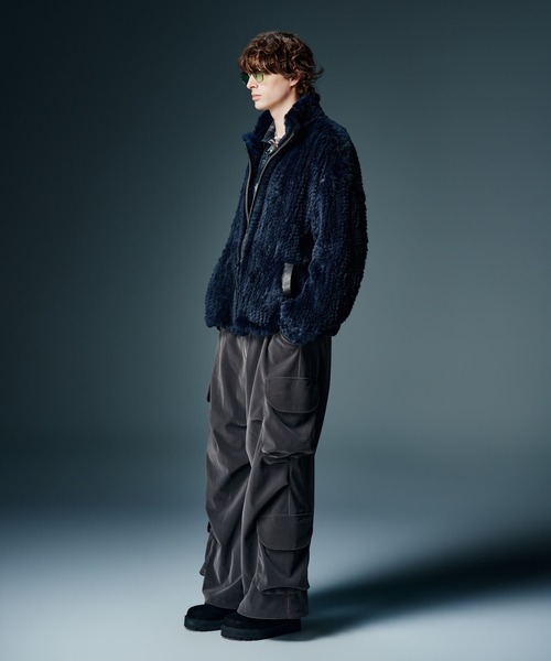 glamb(グラム)の「Rabbit Fur Jacket / ラビットファージャケット(ブルゾン・メンズ・ブラック/ネイビー/グレー・M/L)」の12枚目の写真
