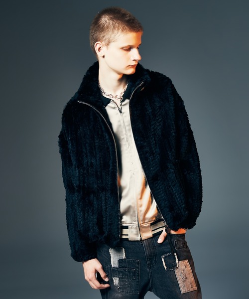 glamb(グラム)の「Rabbit Fur Jacket / ラビットファージャケット(ブルゾン・メンズ・ブラック/ネイビー/グレー・M/L)」の21枚目の写真
