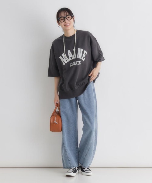 Right-on(ライトオン)の「【HONEYSUCKLE ROSE】ケミカル加工コクーンデニムパンツ (ヴィンテージライク / テンセル混 / ドローコード / ウエストゴム)(その他パンツ・レディース・ライトインディゴブルー・M/L)」の11枚目の写真