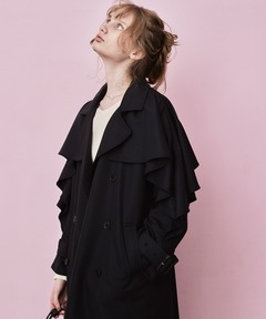 lilLilly フリルトレンチコート ブラック Cherir Mignon】- Silhouette Couture -マルチウェイフリルヨーク