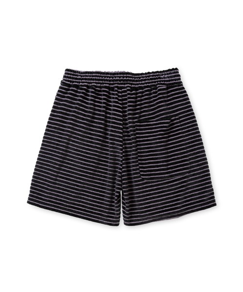 CALEE（キャリー）の「BORDER VELOUR PILE RELAX SHORTS（その他パンツ・メンズ・ブラック・MEDIUM）」の2枚目の写真