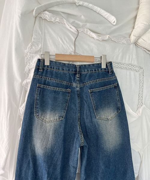 4INT.(フォイント)の「ダメージ ウォッシュド デニム ワイド パンツ(デニムパンツ・レディース・ブルー・S/M/L)」の21枚目の写真