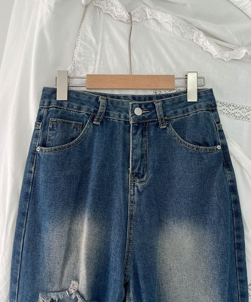 4INT.(フォイント)の「ダメージ ウォッシュド デニム ワイド パンツ(デニムパンツ・レディース・ブルー・S/M/L)」の17枚目の写真