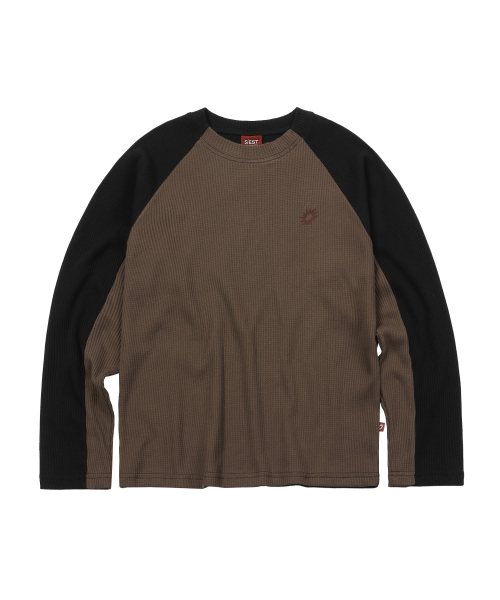 S'EST(エスイーエスティー)の「Solaris Waffle Long Sleeve Brown(Tシャツ/カットソー・メンズ・ブラウン・SMALL/MEDIUM/LARGE)」の1枚目の写真
