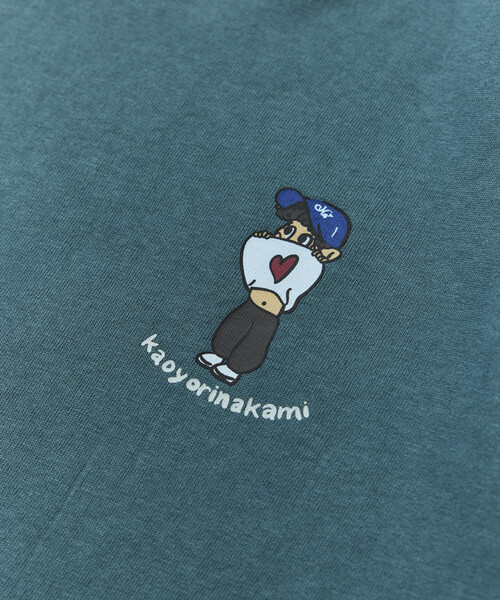 kaoyorinakami（カオヨリナカミ）の「kaoyorinakami × FREAK'S STORE/カオヨリナカミ 別注 ヘソダシボーイ Tee（Tシャツ/カットソー・メンズ・オフホワイト/ブルーグリーン/チャコールグレー・MEDIUM/SMALL/LARGE）」の8枚目の写真