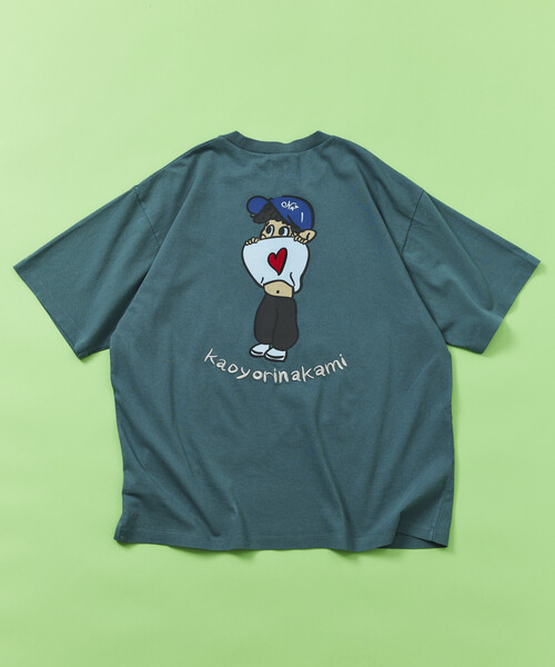 kaoyorinakami（カオヨリナカミ）の「kaoyorinakami × FREAK'S STORE/カオヨリナカミ 別注 ヘソダシボーイ Tee（Tシャツ/カットソー・メンズ・オフホワイト/ブルーグリーン/チャコールグレー・MEDIUM/SMALL/LARGE）」の9枚目の写真