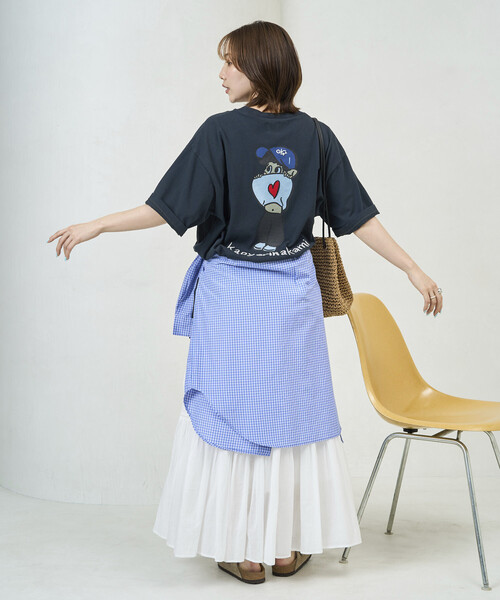 kaoyorinakami（カオヨリナカミ）の「kaoyorinakami × FREAK'S STORE/カオヨリナカミ 別注 ヘソダシボーイ Tee（Tシャツ/カットソー・メンズ・オフホワイト/ブルーグリーン/チャコールグレー・MEDIUM/SMALL/LARGE）」の21枚目の写真