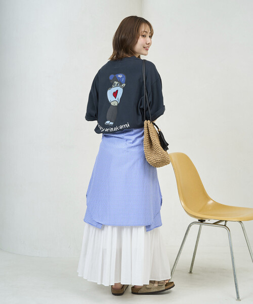 kaoyorinakami（カオヨリナカミ）の「kaoyorinakami × FREAK'S STORE/カオヨリナカミ 別注 ヘソダシボーイ Tee（Tシャツ/カットソー・メンズ・オフホワイト/ブルーグリーン/チャコールグレー・MEDIUM/SMALL/LARGE）」の22枚目の写真