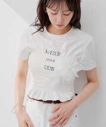 【SALON by Chico】3DフラワーシャーリングTシャツ